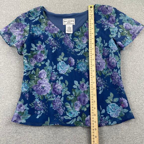 90s VTG Karin Stevens 2-pc Skirt Set 10P Blue Fairycore Ruffle Dreamy Whimsical - Picture 7 of 16